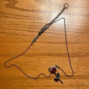 Sabika Hopeful Flower Necklace Red Flower Retired Winter 2016